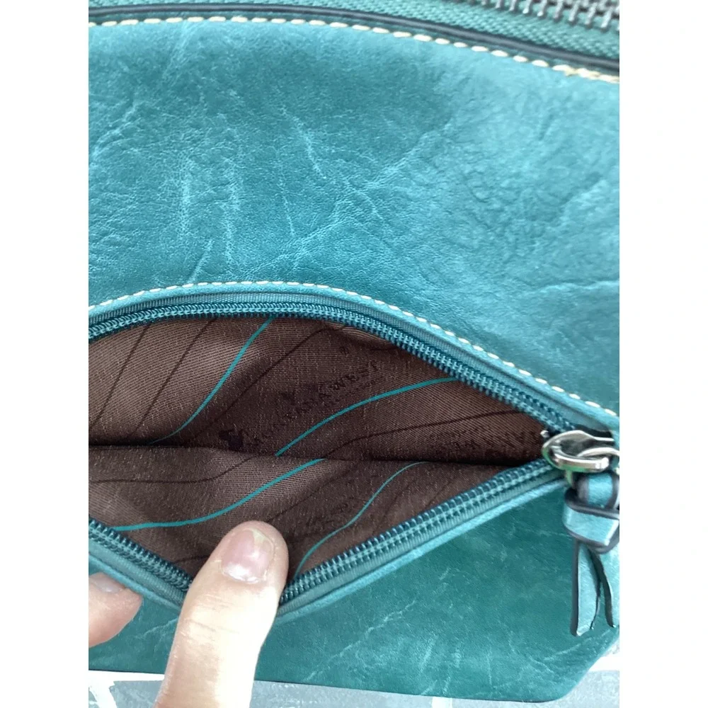 Montana West Select Teal Crossbody Bag Faux Leather Adjustable Strap Pocket